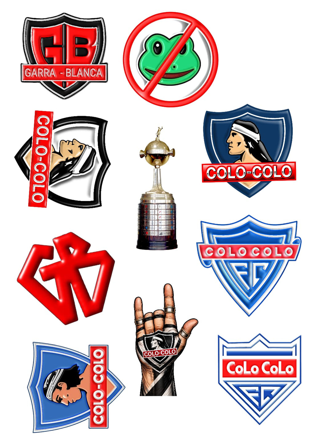 ⚪⚫ STICKERS DE COLO-COLO ⚫⚪ | 70 DISEÑOS DIFERENTES